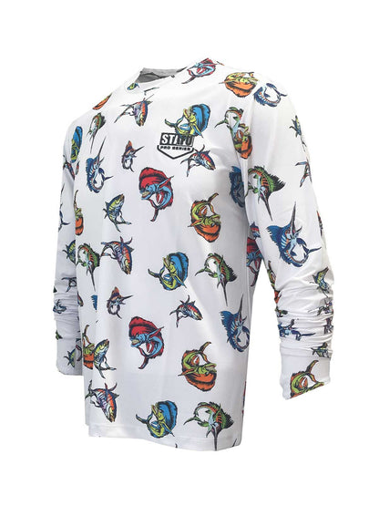 Apex UV Long Sleeve Performance T-Shirt - Cartoon White