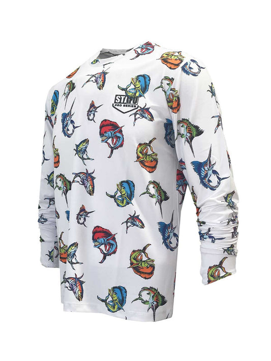 Apex UV Uzun Kollu Performans T-Shirt - Cartoon Beyaz