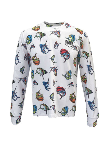 Apex UV Long Sleeve Performance T-Shirt - Cartoon White
