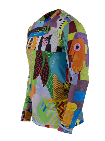 Apex UV Uzun Kollu Performans T-Shirt - Colorful Faces - Stafu Pro Series