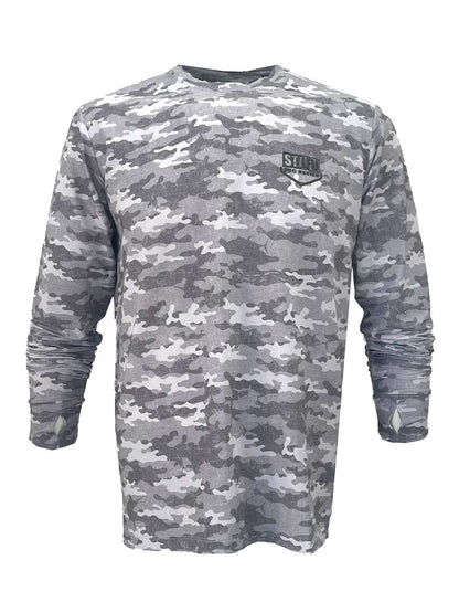 Apex UV Long Sleeve Performance T-Shirt - Camo Grey