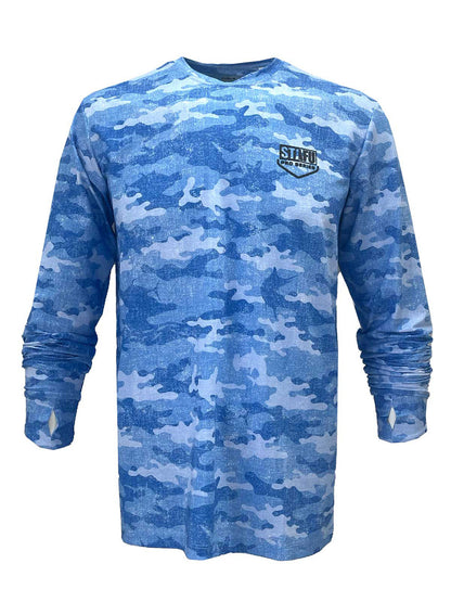 Apex UV Long Sleeve Performance T-Shirt - Camo Blue