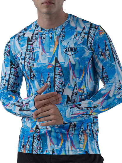 Apex UV Uzun Kollu Performans T-Shirt - Sailor Mavi - Stafu Pro Series