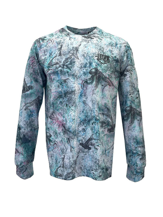 Apex UV Uzun Kollu Performans T-Shirt - Hammerhead Mavi