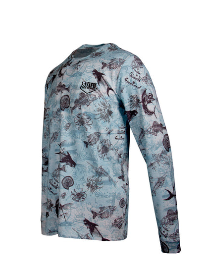 Apex UV Long Sleeve Fishing Shirt Paleo- Blue