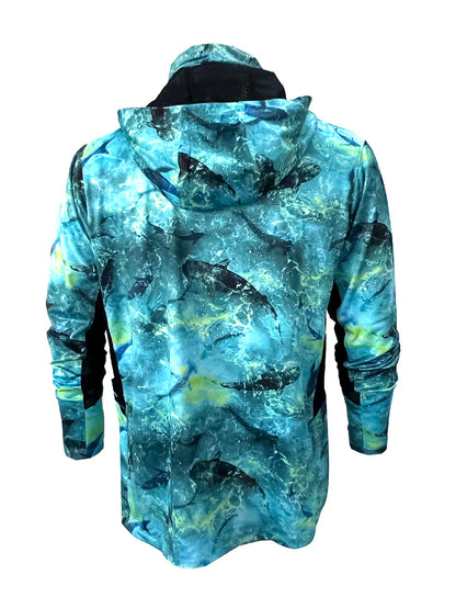 Argonaut Masked UV Protection Long Sleeve Performance T-Shirt - Shark Lime