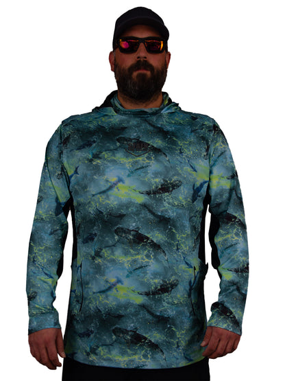 Argonaut Masked UV Protection Long Sleeve Performance T-Shirt - Shark Lime