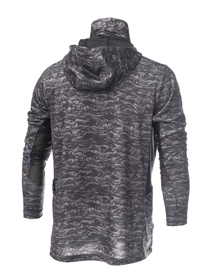Argonaut Maskeli UV Korumalı Uzun Kollu Performans T-Shirt - Signature Siyah