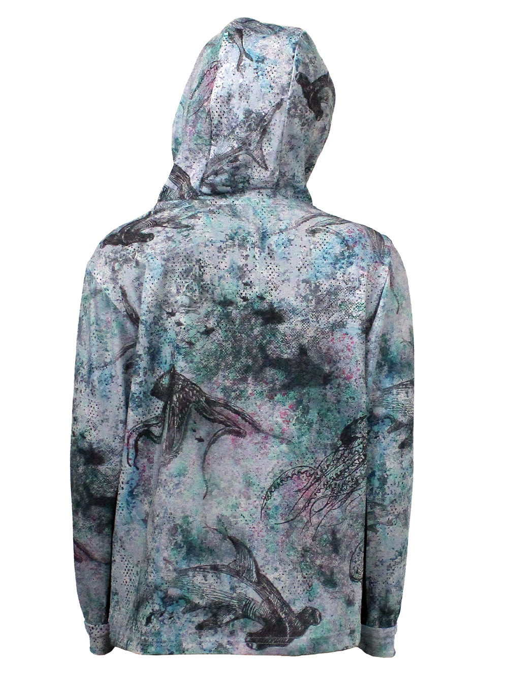 Atlan Jr. Kapüşonlu UV Korumalı T-Shirt - Hammerhead Blue