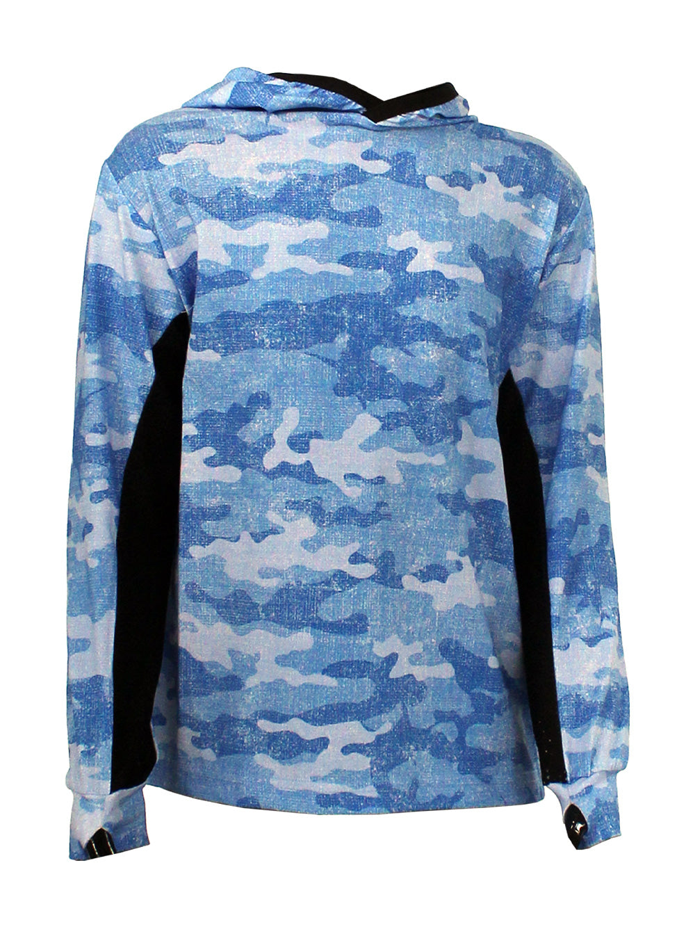 Atlan Jr. Hooded UV Protection T-Shirt - Camo Blue