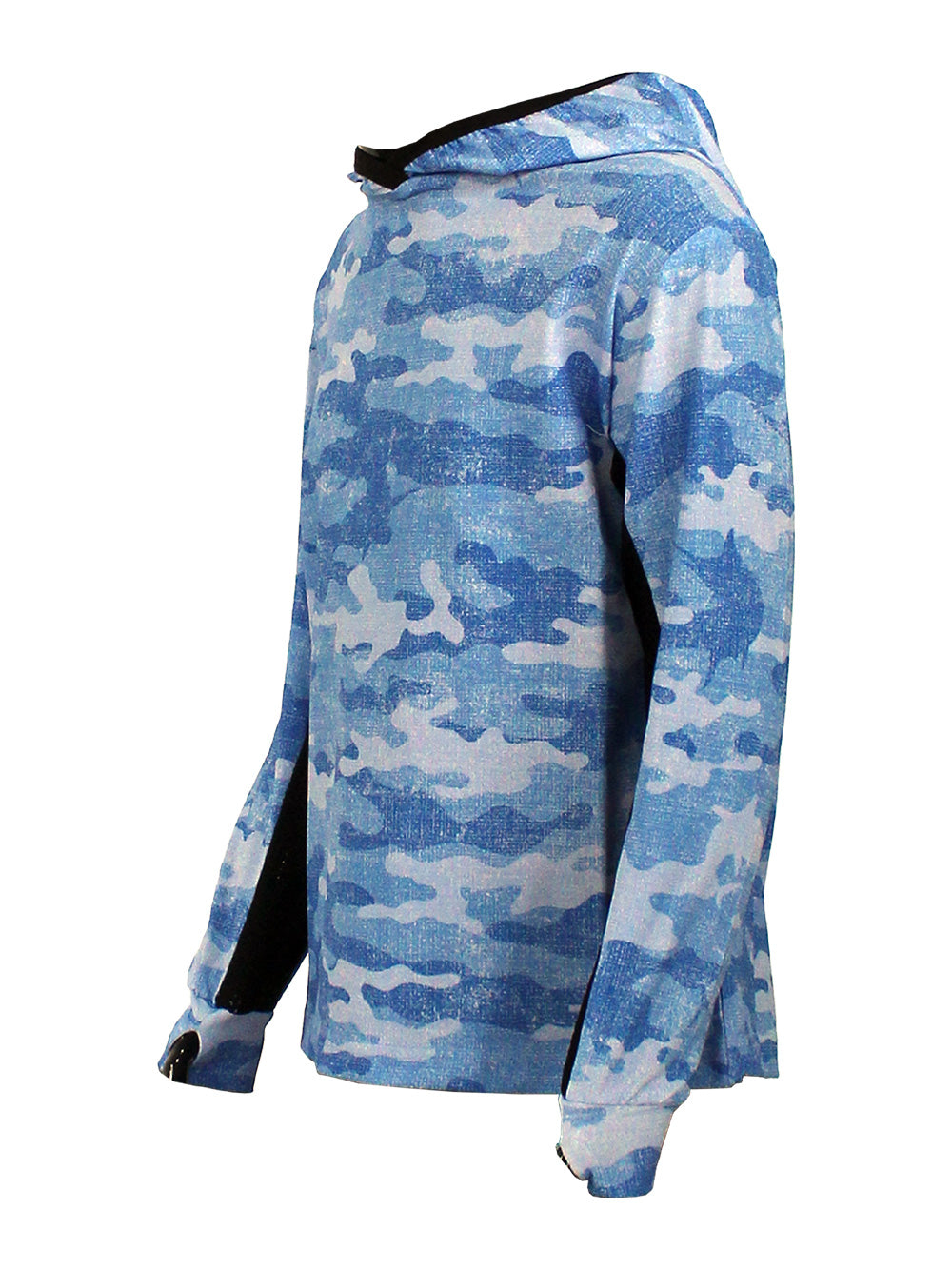 Atlan Jr. Hooded UV Protection T-Shirt - Camo Blue