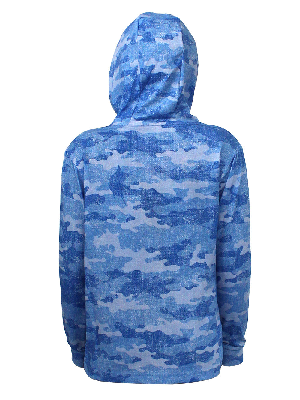Atlan Jr. Hooded UV Protection T-Shirt - Camo Blue