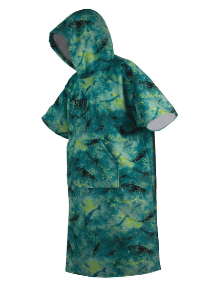 Atlas Poncho Towel - Shark Green Lime