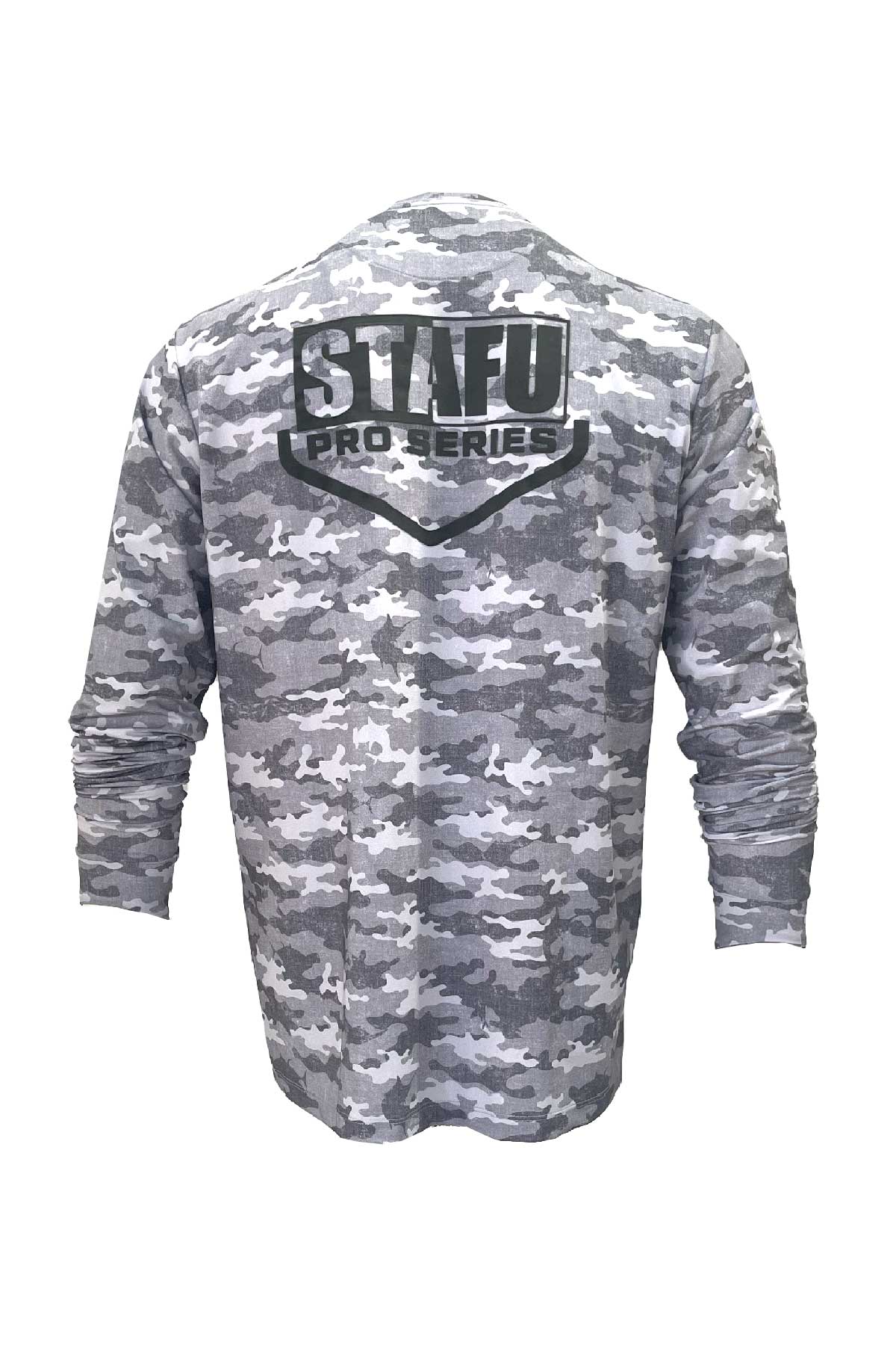 Apex v2 Men's Long Sleeve Crew Neck Fisherman Sailor Camo Patterned Grey UV Protected Shirt