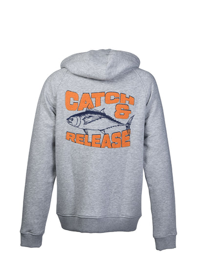 FreeCast Fermuarlı ve Kapşonlu Sweatshirt – Gri Melanj