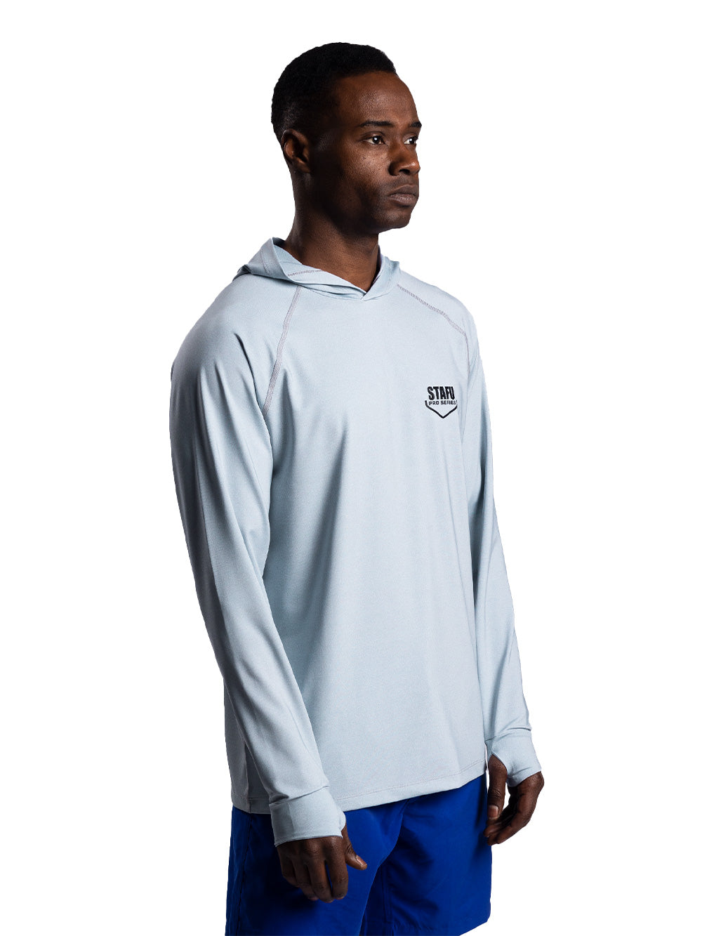 Cyclone Kapüşonlu UV Korumalı Performans T-Shirt - Açık Gri