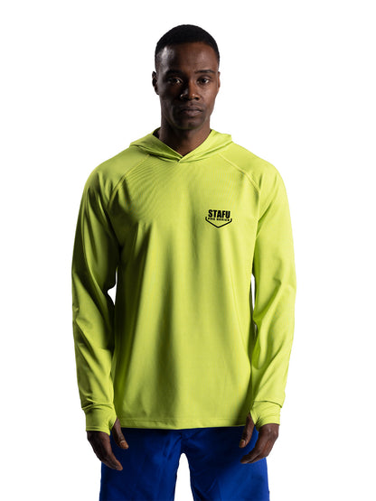 Cyclone Hooded UV Protection Performance T-Shirt - Neon Green