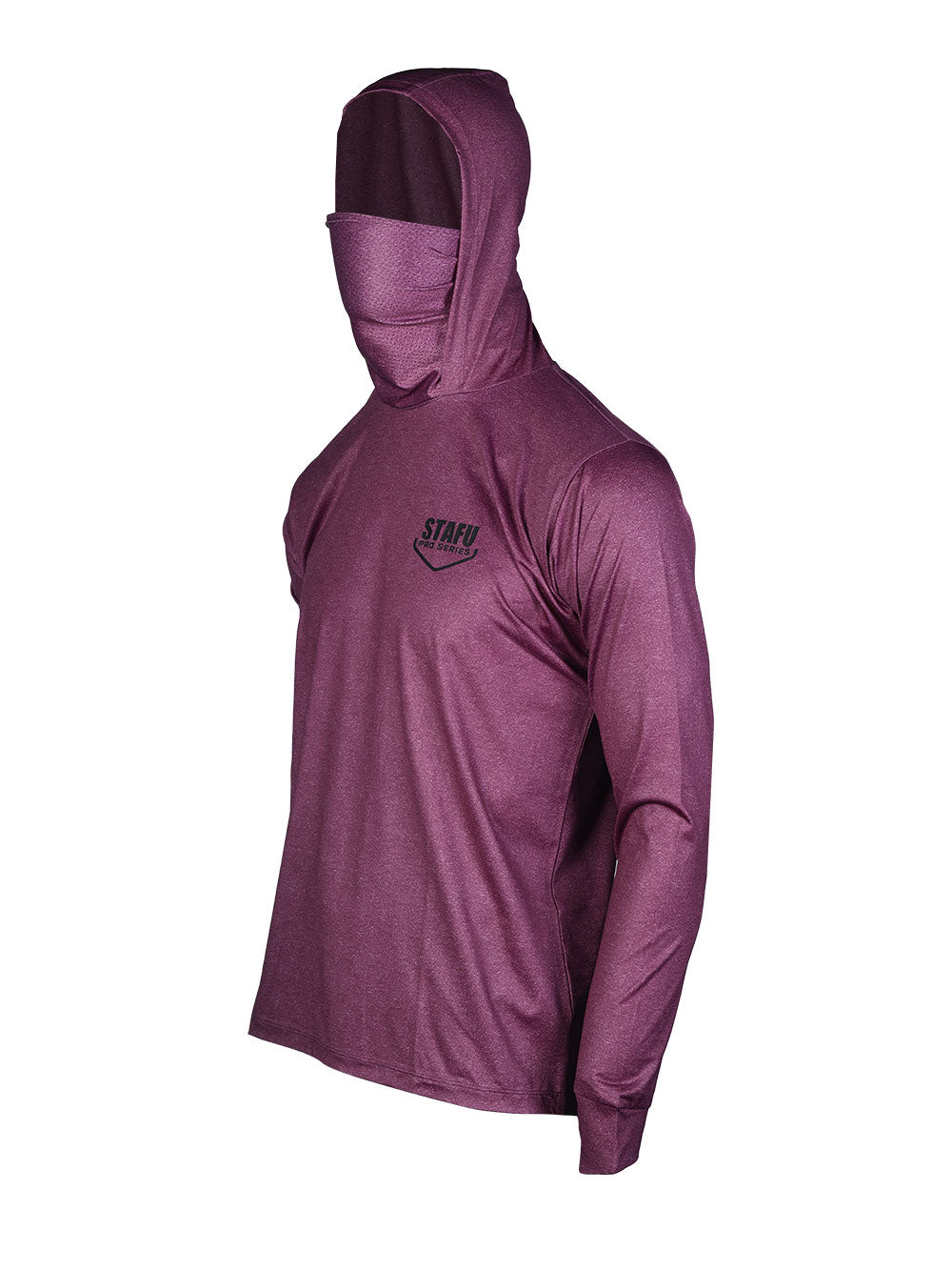 Stratos Kapüşonlu ve Maskeli UPF 40+ Performans T-Shirt - Bordo