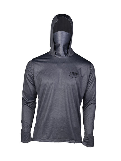 Stratos Kapüşonlu ve Maskeli UPF 40+ Performans T-Shirt - Gri