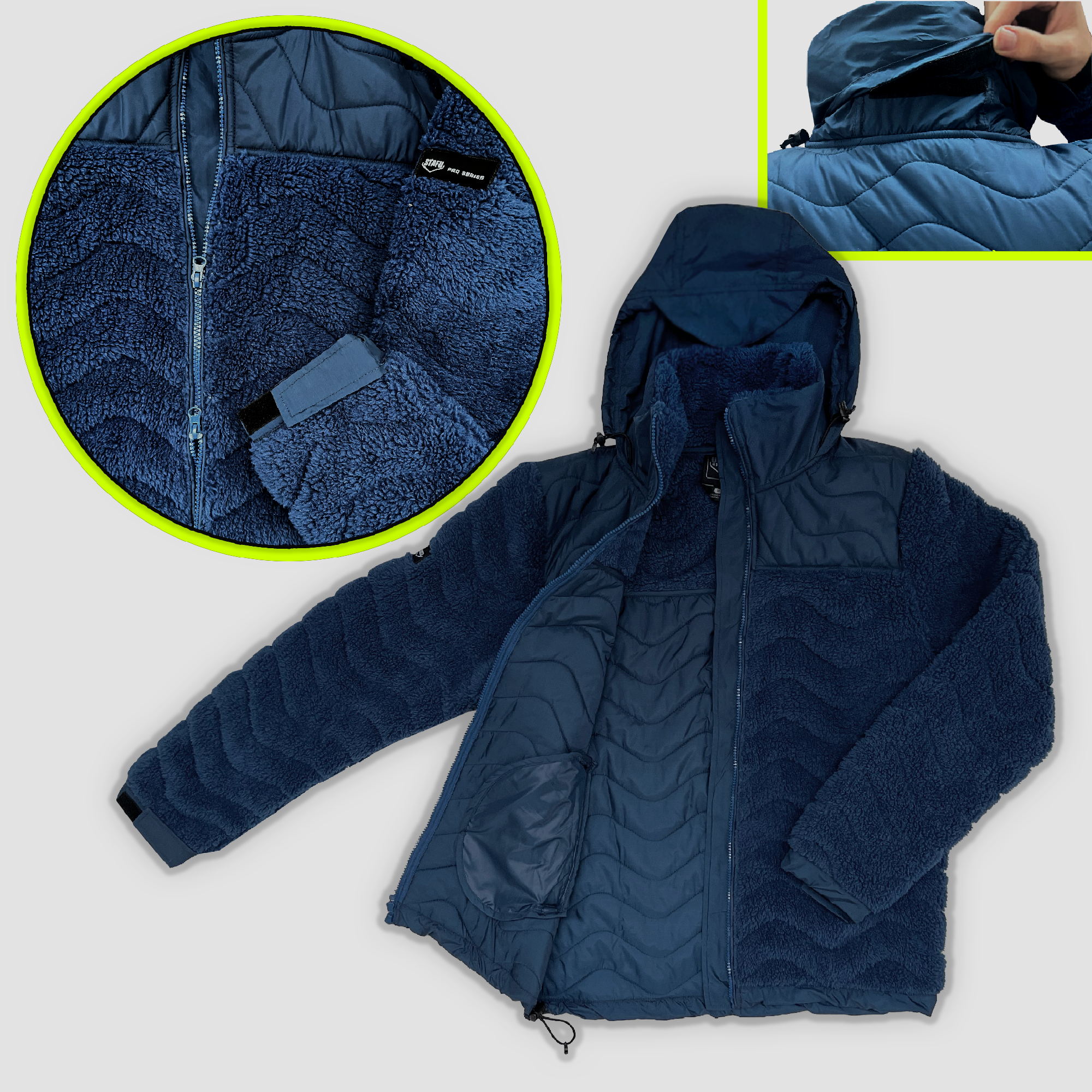 Inuk Men's Sherpa Fleece Blue Jacket