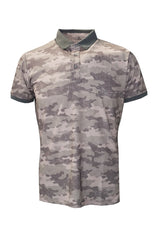 League Short Sleeve Polo Neck Shirt - Camo - Brown
