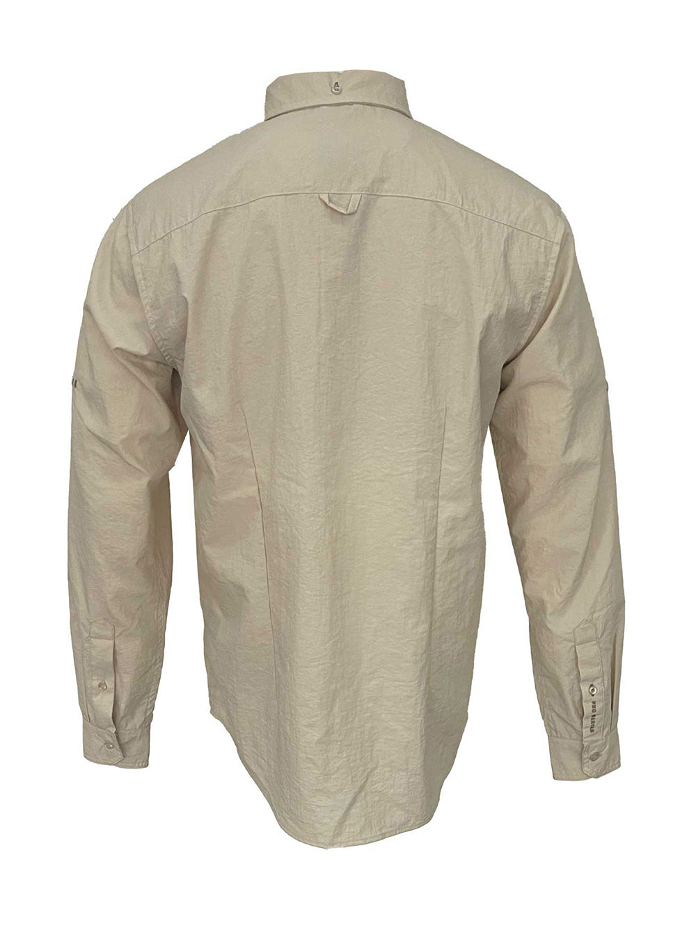 Eclipse Men's Long Sleeve Perforated Fisherman Sailor Beige Button-Up Shirt - Stafu Pro Series