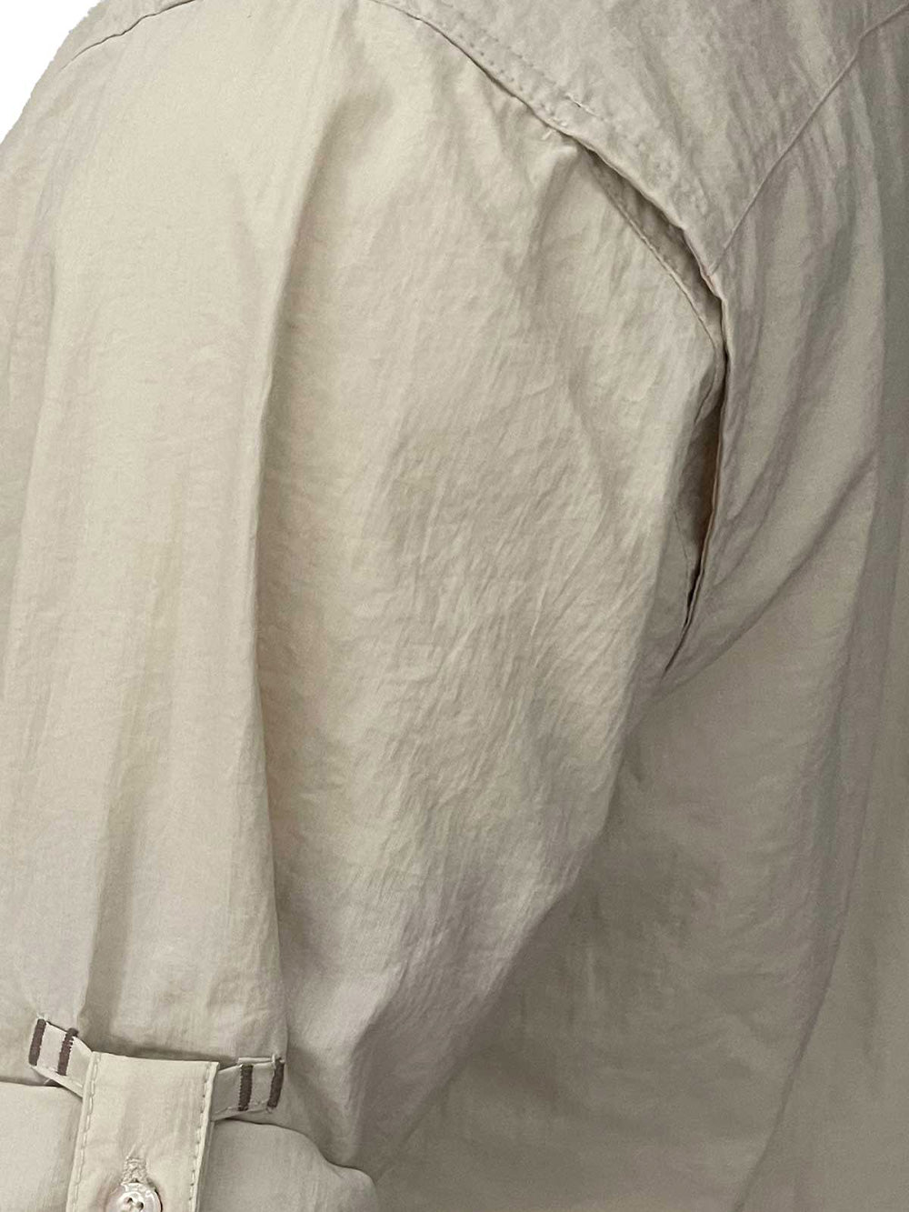 Eclipse Men's Long Sleeve Perforated Fisherman Sailor Beige Button-Up Shirt - Stafu Pro Series