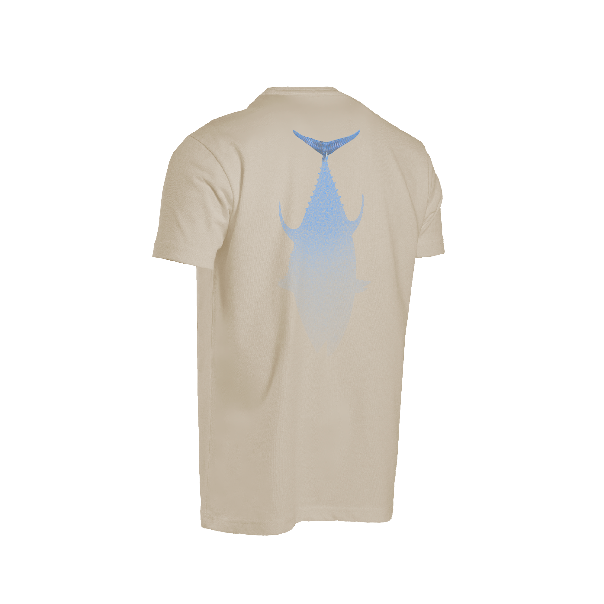 Graphite Kısa Kollu Bisiklet Yaka T-Shirt Mavi Yüzgeç Ton Balığı Desenli