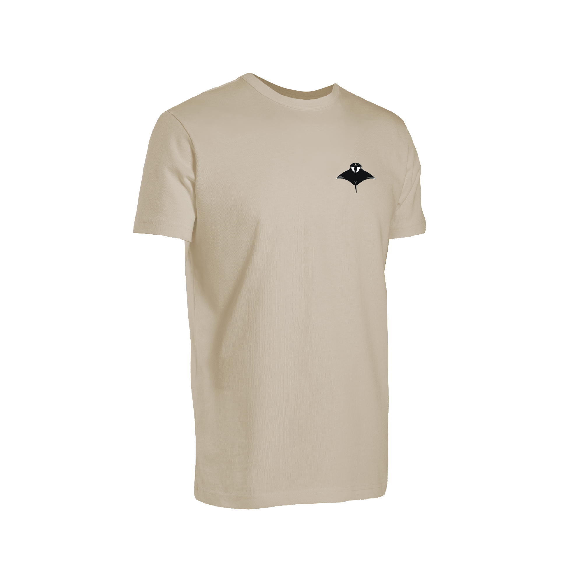Graphite Short Sleeve Crew Neck T-Shirt Manta Patterned