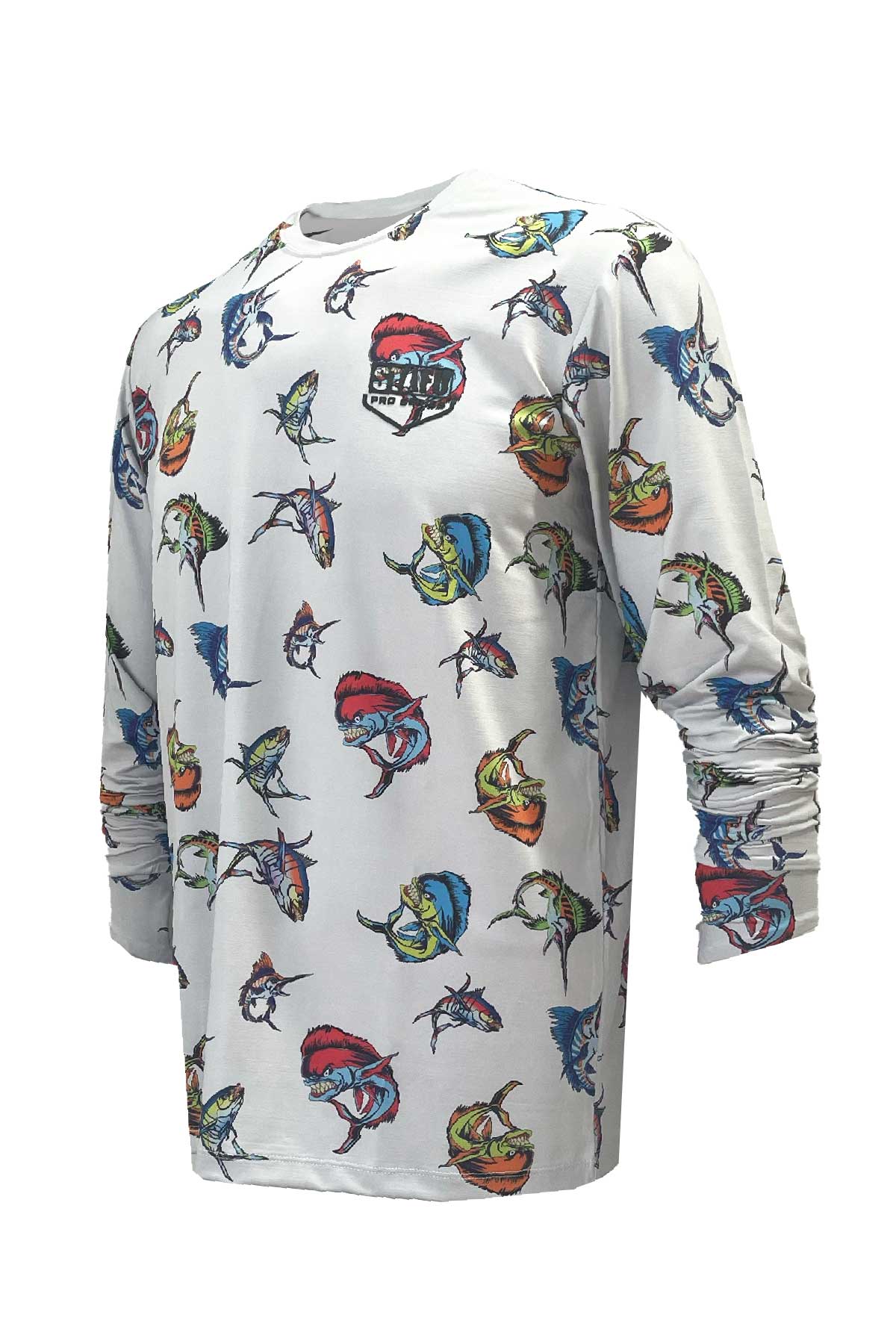 Apex v2 Long Sleeve Fishing Shirt - Cartoon - Grey