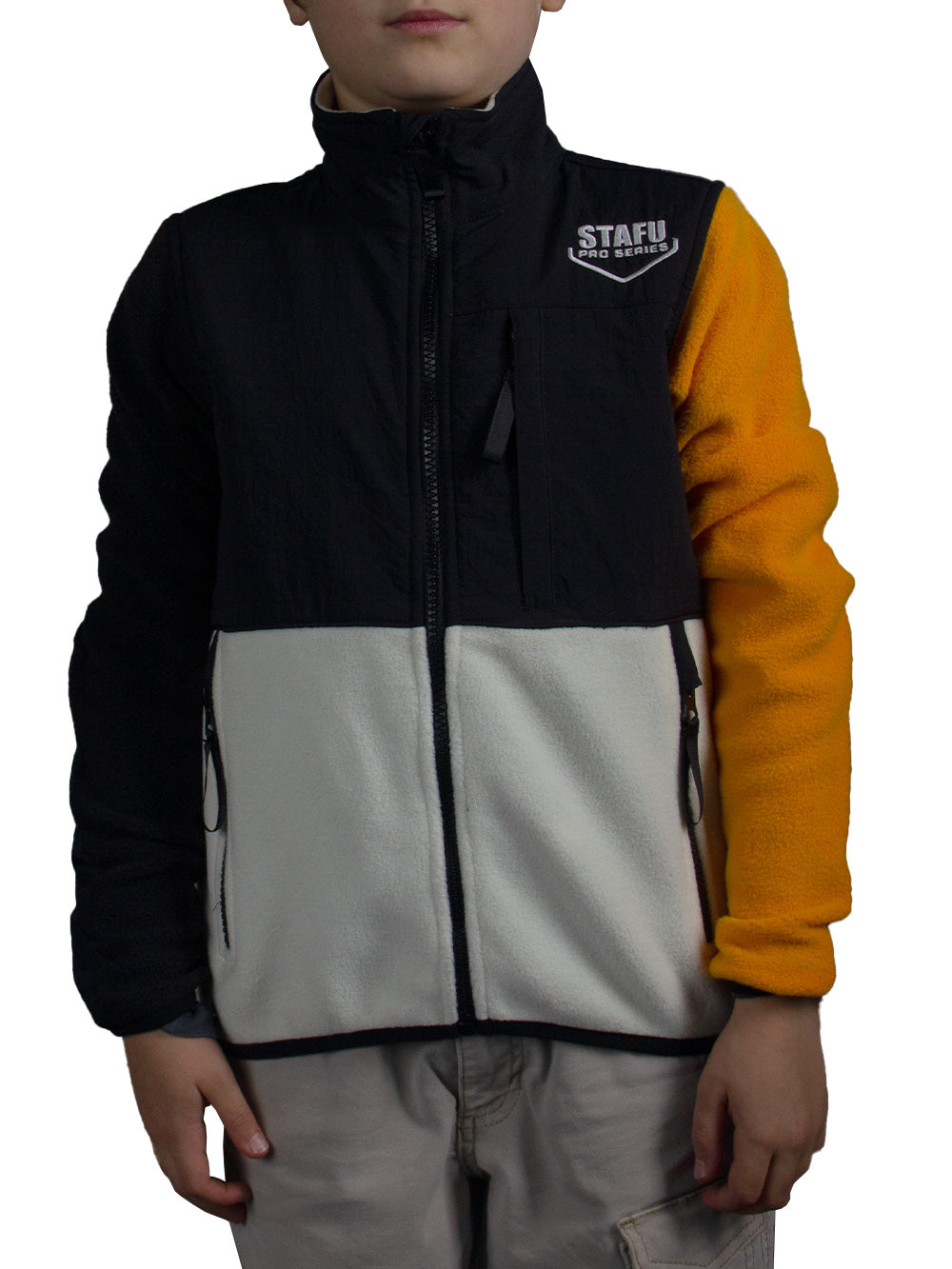Indus Kids Polar Fleece Jacket - Orange / White