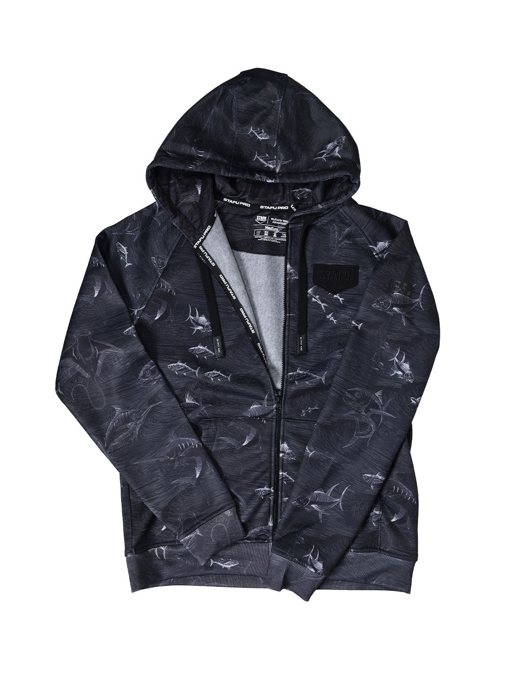 Jedi Fermuarlı Kapüşonlu Sweatshirt - Frenzy Black