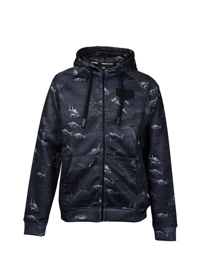 Jedi Fermuarlı Kapüşonlu Sweatshirt - Frenzy Black