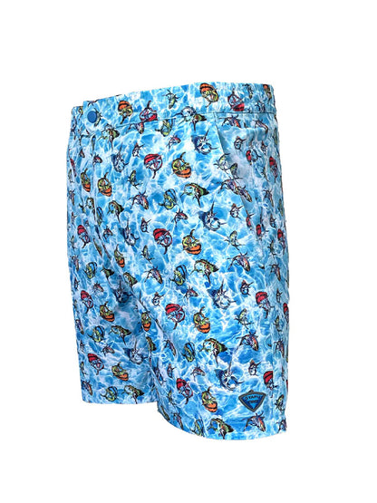 Latitude Swimsuit Shorts - Cartoon Blue