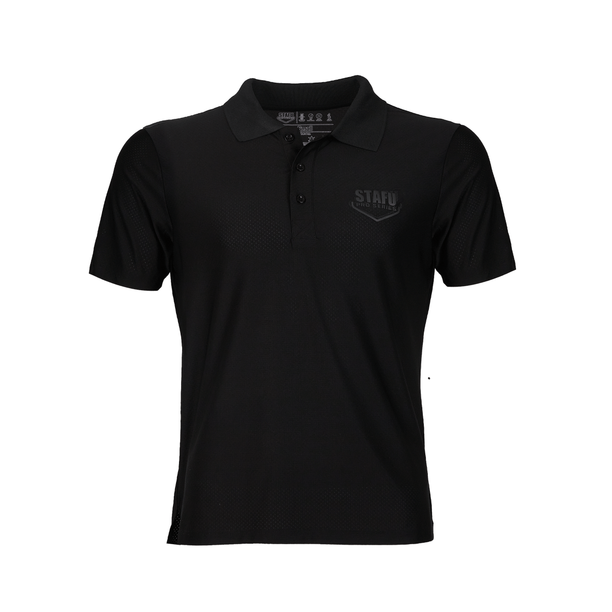 League Air Men's Perforated Short Sleeve Fisherman Sailor Black UV Protected Polo Shirt