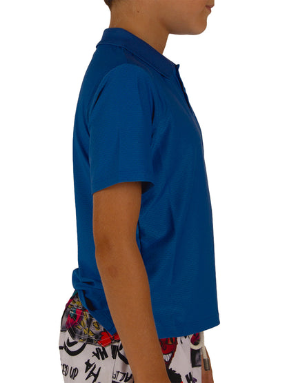 League Jr. UV Protection Performance Polo Neck T-shirt - Blue