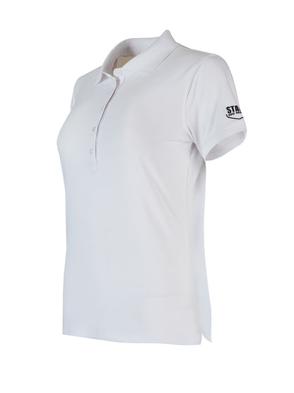 League Women's UV Protection Performance Polo Neck T-shirt - White 