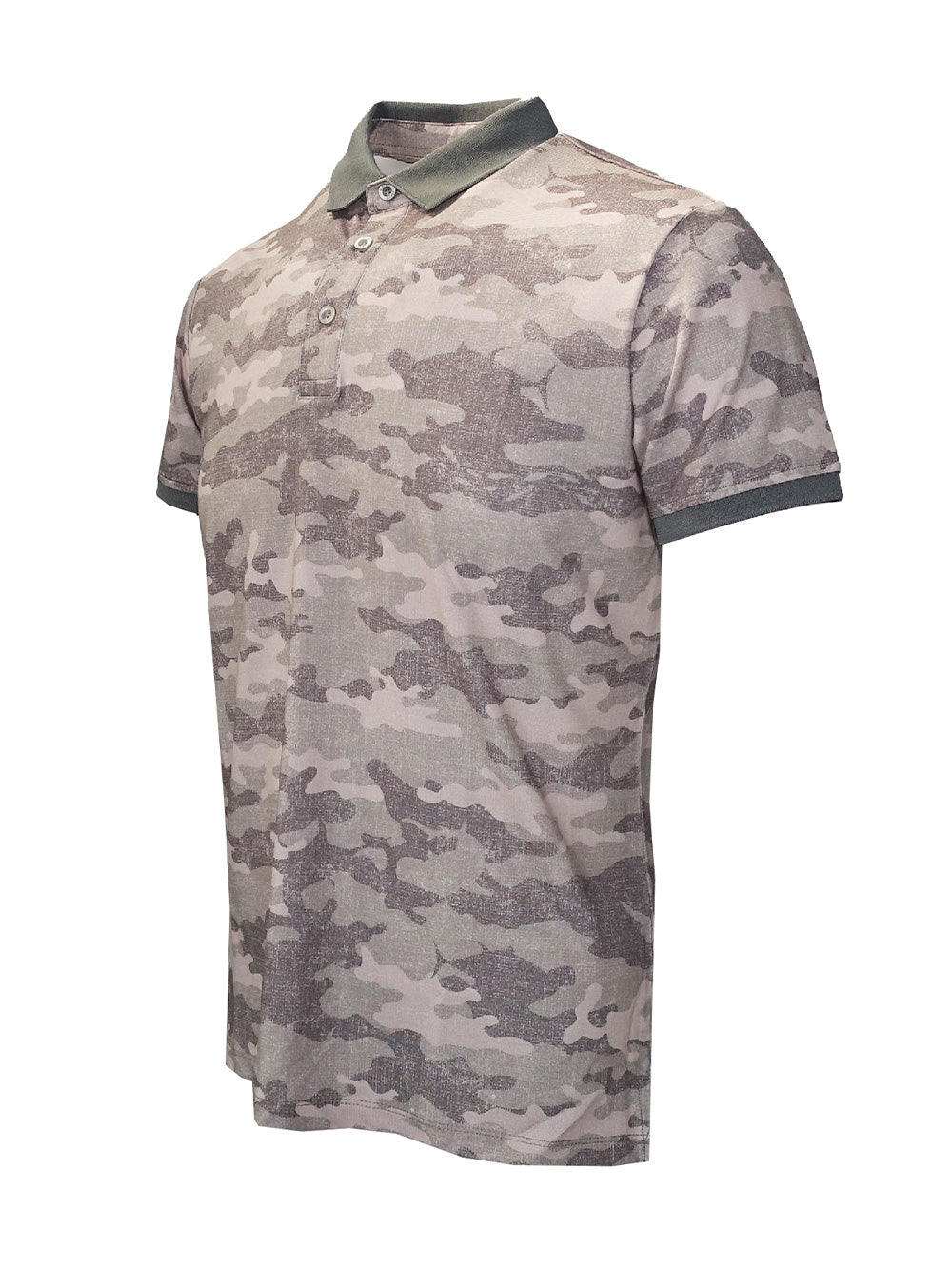 League UV Korumalı Performans Polo Yaka T-shirt - Camo Kahverengi - Stafu Pro Series