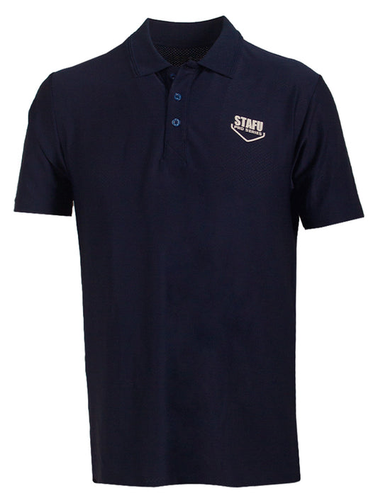 League UV Protection Performance Polo Neck T-shirt - Navy Blue 