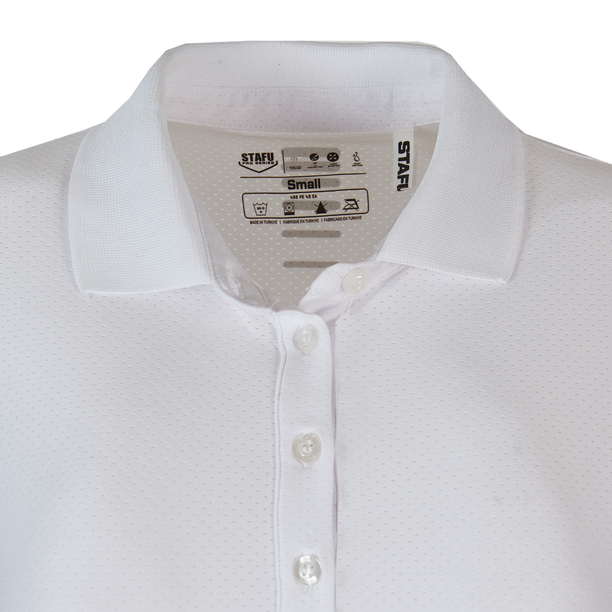 League Women Short Sleeve Polo Neck Shirt - White