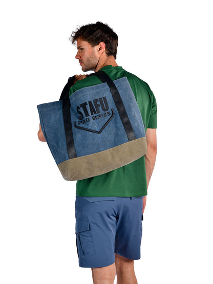 Shoredrop - Cloth Shoulder Bag - Indigo / Brown