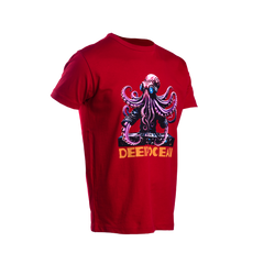 Graphite Short Sleeve Crew Neck T-Shirt Octopus DJ Patterned