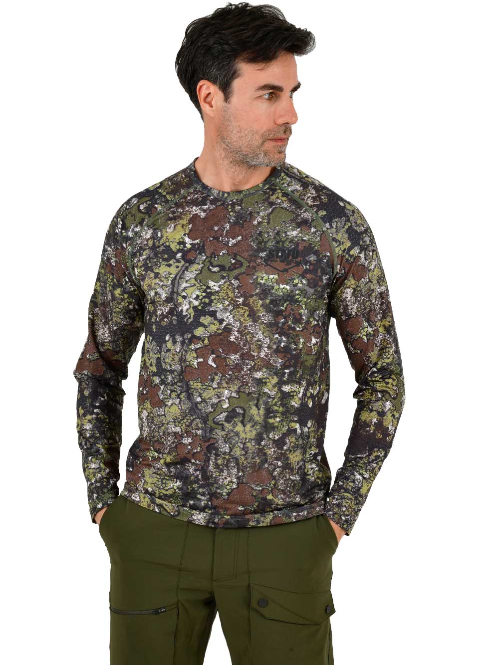 Orlok Yuvarlak Yaka UV Korumali T-Shirt - Bushman Camo - Stafu Pro Series