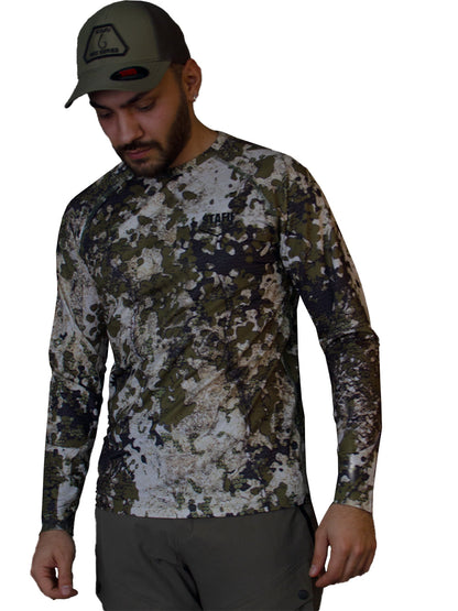 Orlok Round Neck UV Protection T-Shirt - Birch Camo