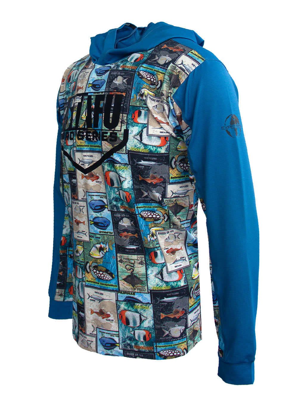 Outrigger Kapüşonlu UV Korumalı Performans T-Shirt - Stamp
