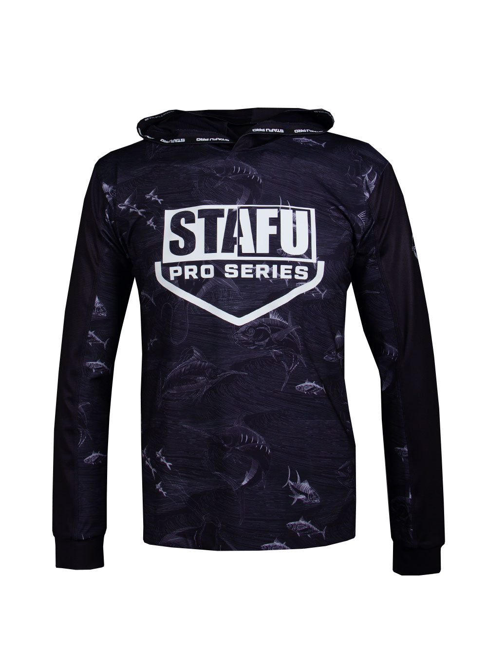 Outrigger Kapüşonlu UV Korumalı Performans T-Shirt - Frenzy Siyah