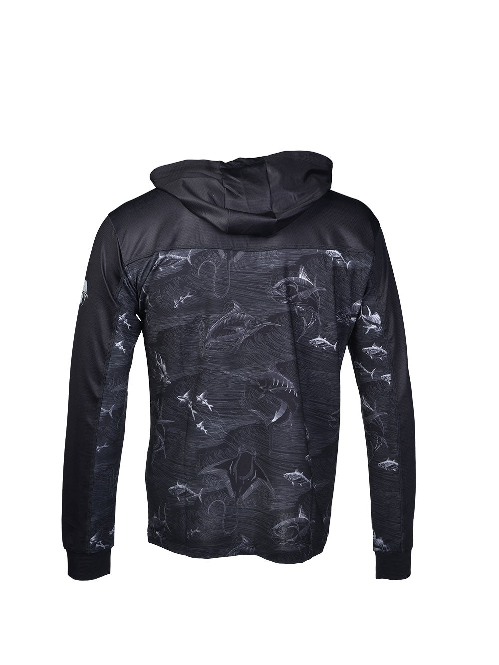 Outrigger Hooded UV Protection Performance T-Shirt - Frenzy Black