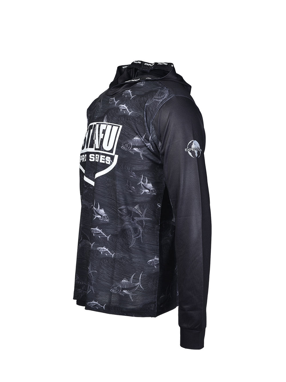 Outrigger Hooded UV Protection Performance T-Shirt - Frenzy Black