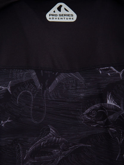 Outrigger Kapüşonlu UV Korumalı Performans T-Shirt - Frenzy Siyah