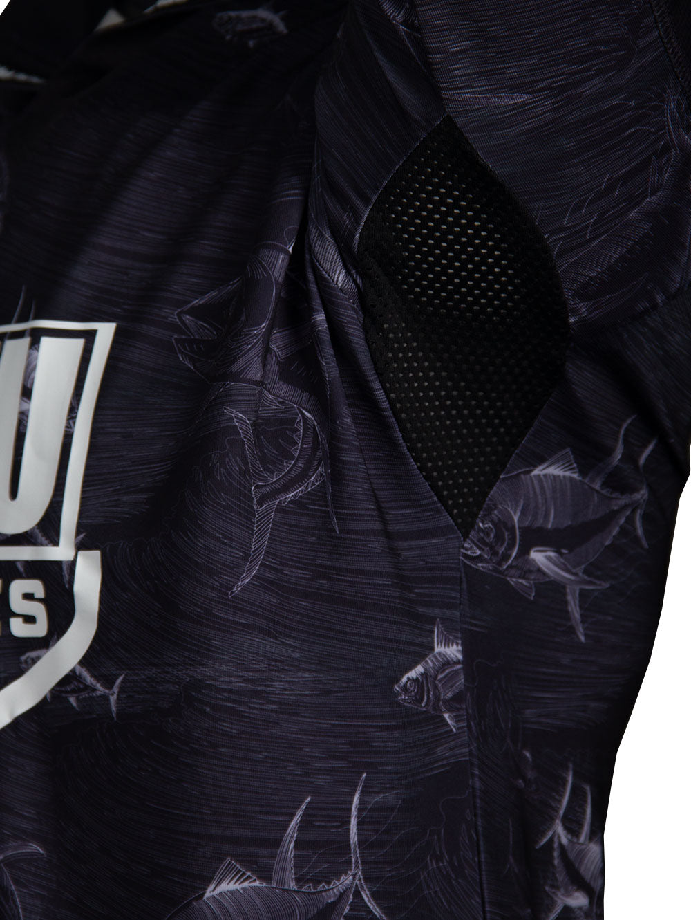 Outrigger Kapüşonlu UV Korumalı Performans T-Shirt - Frenzy Siyah - Stafu Pro Series